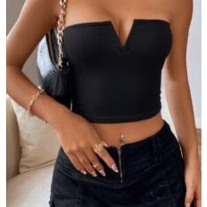 SHEIN Black Strapless Top